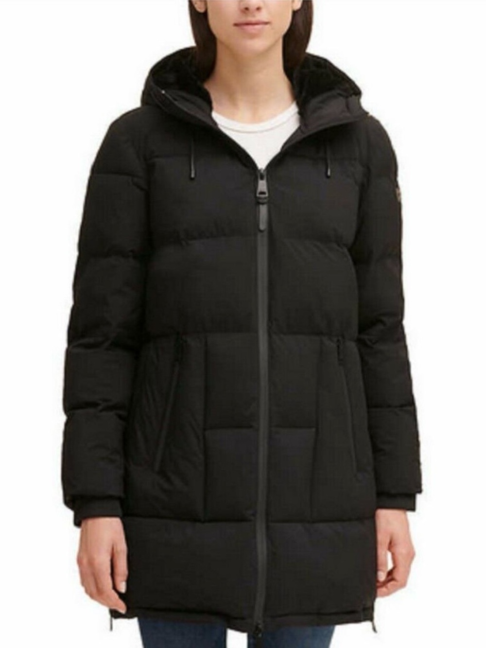 DKNY Women’s' Full Zip Lightweight Hooded Puffer Jacket/Coat/Parka Size Large
